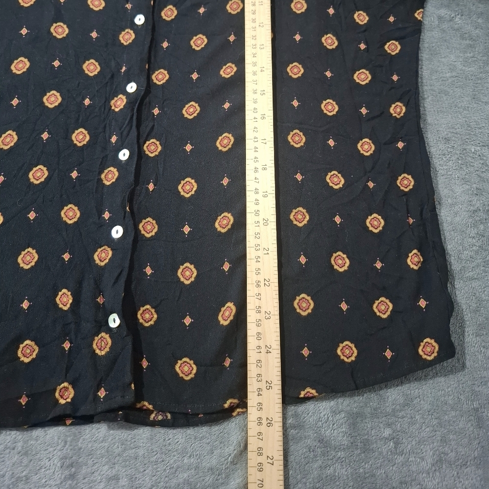 Free People Intimately Button Up Womens shirt Medallion Print Flowy Sz S Petite - Picture 10 of 12